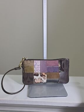 Coach Rare Patchwork Haircalf Wristlet/Wallet VGUC